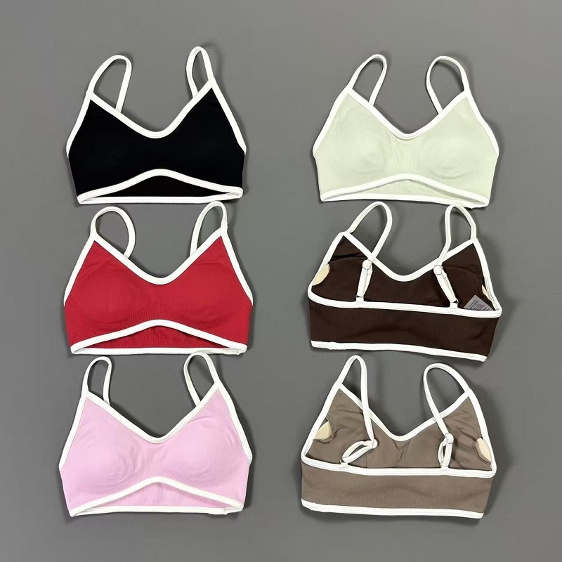 Yoga Mat For Fitness - Bra Yoga Wanita Contrastline V Neck