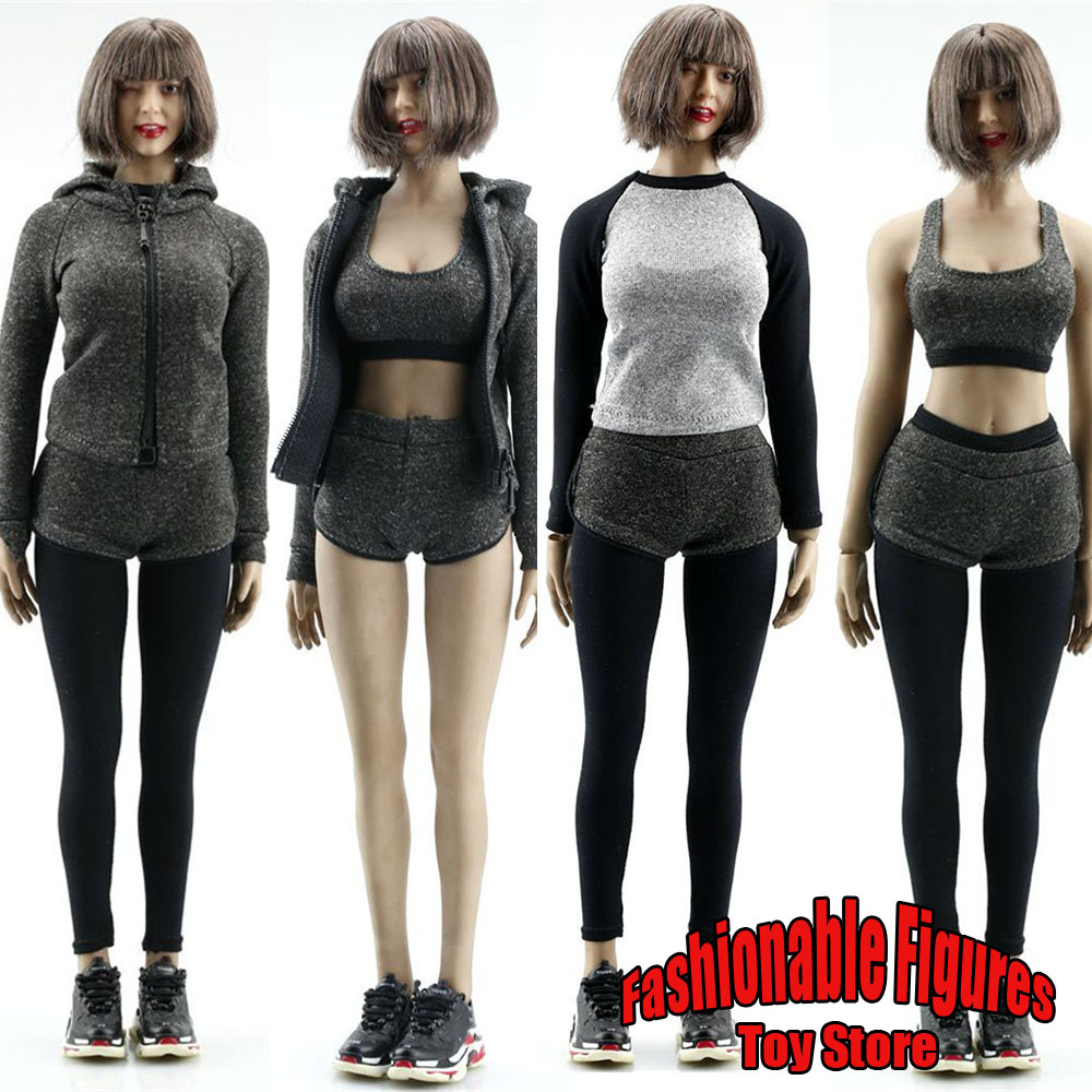 Yoga Fitness First - Pakaian Kasual Wanita Skala 1/6 Setelan
