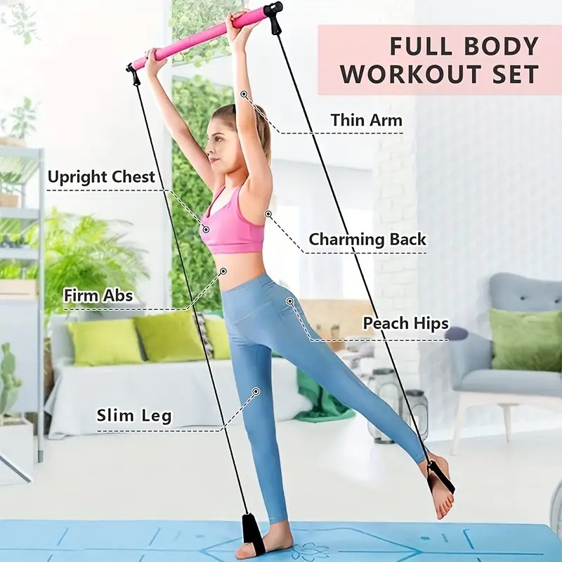 Bar Pilates Multifungsi Kombin - Yoga Fitness Bar ulasan dan harga