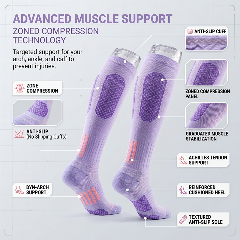 1/6 Pasang Kaus Kaki Panjang W - Yoga & Fitness Center ulasan dan harga