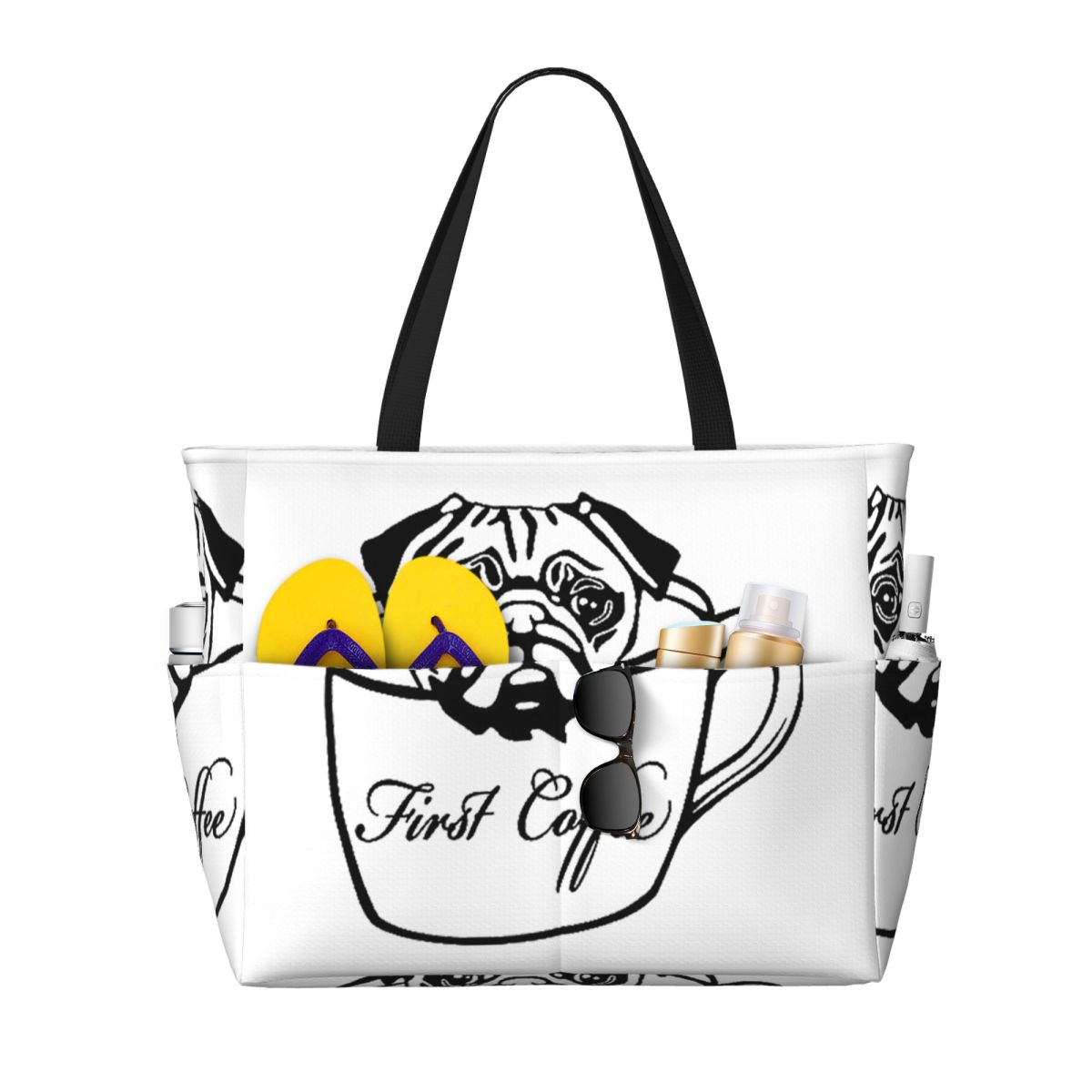 Pug First Coffee Beach Tote Ba - Yoga Fitness First ulasan dan harga