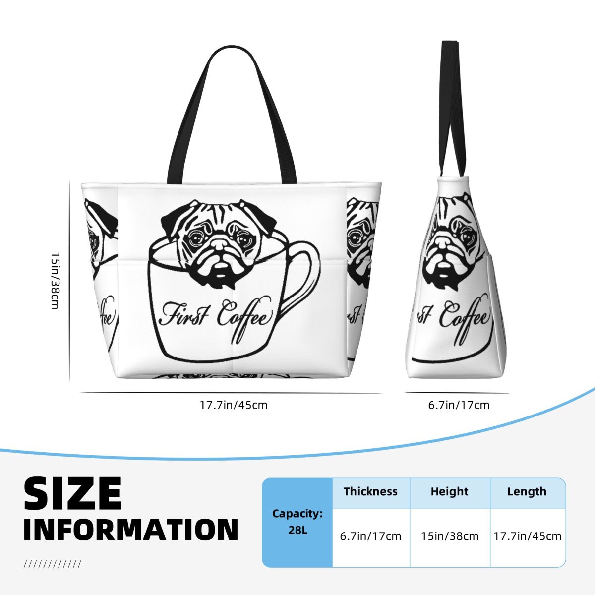 Pug First Coffee Beach Tote Ba - Yoga Fitness First ulasan dan harga