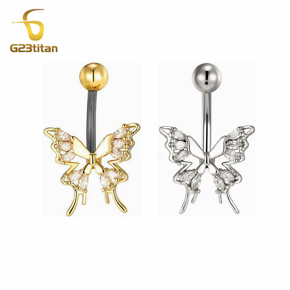 Liontin Cincin Pusar Kupu-kupu - Yoga Fitness Bar ulasan dan harga