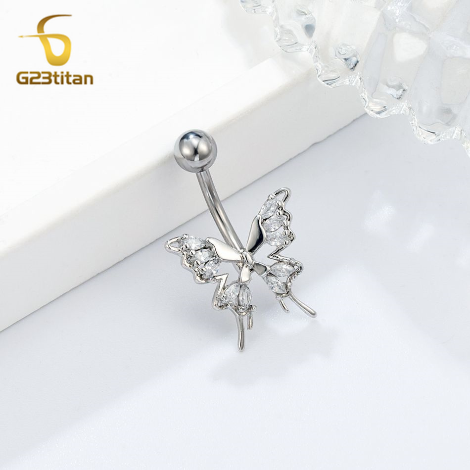 Liontin Cincin Pusar Kupu-kupu - Yoga Fitness Bar ulasan dan harga