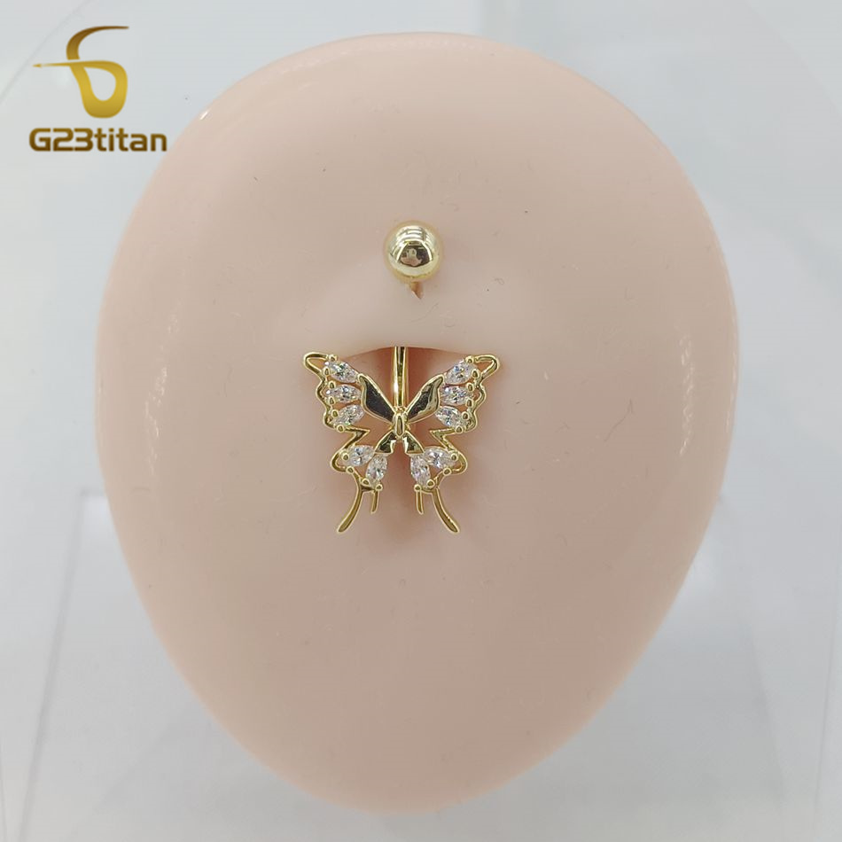 Liontin Cincin Pusar Kupu-kupu - Yoga Fitness Bar ulasan dan harga