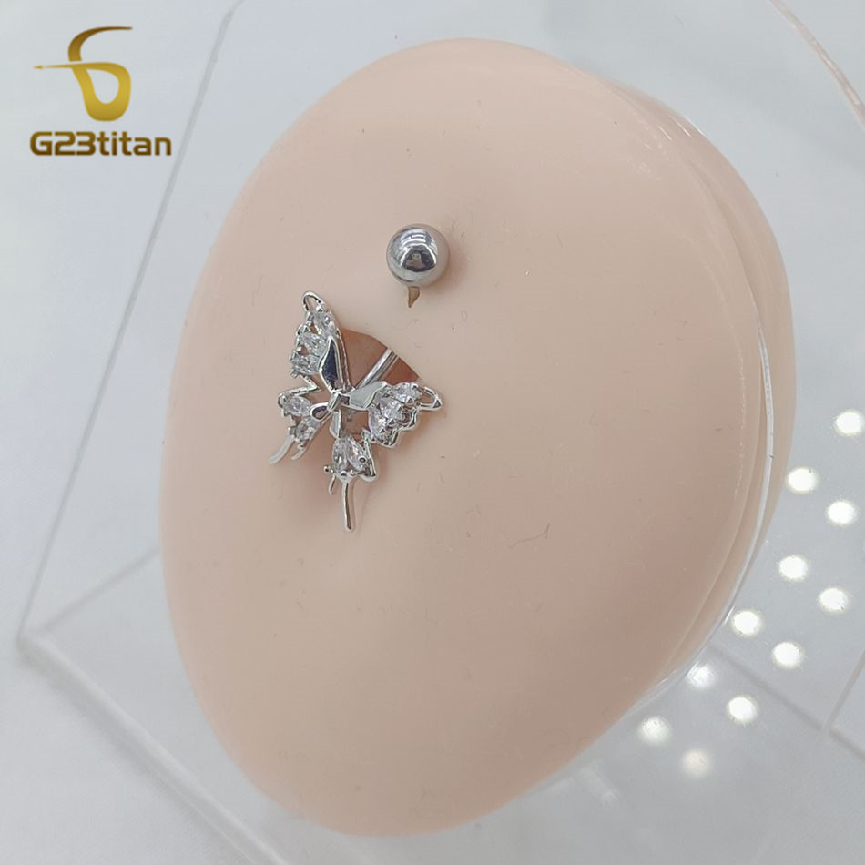 Liontin Cincin Pusar Kupu-kupu - Yoga Fitness Bar ulasan dan harga