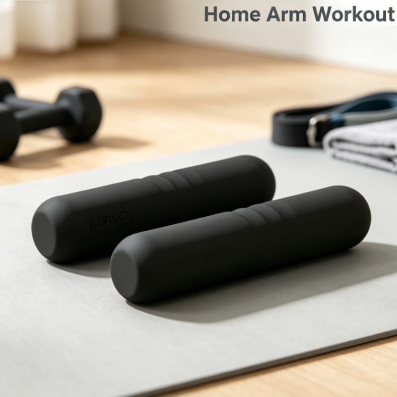 Barbel Berlapis Silikon 1.5KG  - Yoga Fitness Bar ulasan dan harga