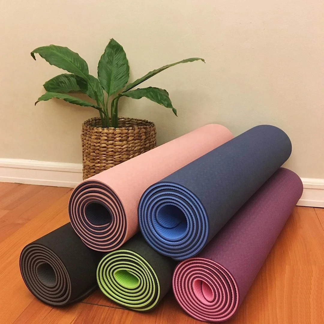 Matras Yoga TPE Anti Selip Lem - Yoga Fitness Logo Design ulasan dan harga